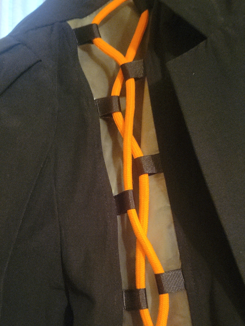 Womens Black Blazer with Orange and Lime And Yellow Accent Cords - Picture 2 of 9